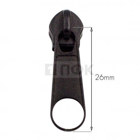 Бегунок для спиральной (витой) молнии тип 5 галант цв 322 черный (уп 2000шт/10000шт)2,3гр УЛУЧШЕННЫЙ