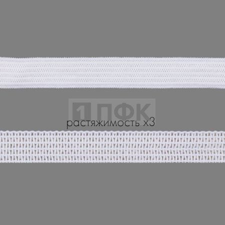 Резинка вязаная 10мм 4,34 гр/м цв белый (уп 100м/1500м) басмы РБ