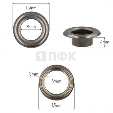 Люверсы №5 8мм нерж цв никель тем (уп 1000шт)