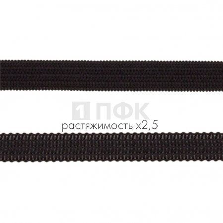 Резинка вязанная 8мм 2.96 гр/м цв черный (рул 40м/уп 300м)