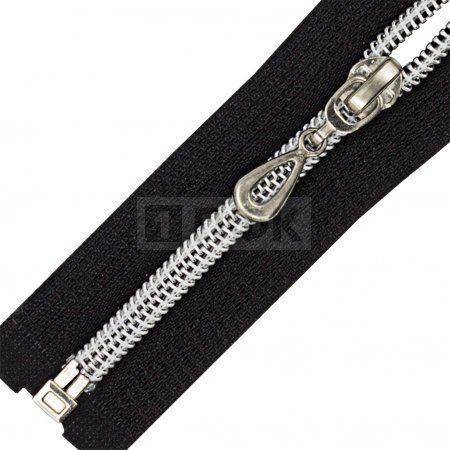 Молния спиральная (витая) тип 7 75см арт.0325 разъем цв 322 зв серебро (уп 100шт)