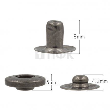 3 Части кнопки для одежды 15мм Альфа нерж цв никель тем (уп 720шт) DNG