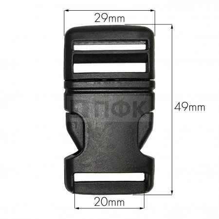 Фастекс (защелка-трезубец) ПП 25мм цв черный (уп 200/3800шт) 8921