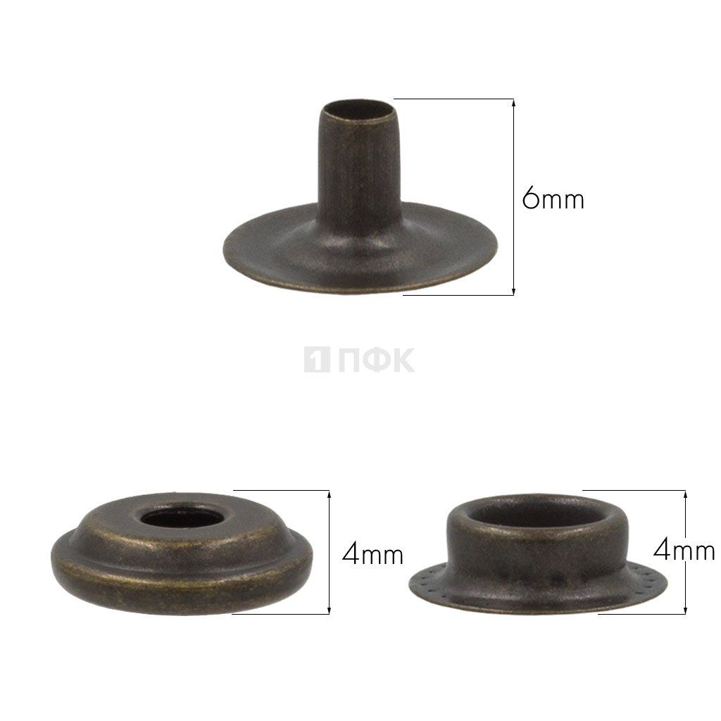 3 Части кнопки для одежды 15мм №61 сталь цв антик (уп 720шт) STRONG — ПФКР 3 Части кнопки для одежды 15мм №61 сталь цв антик (уп 720шт) STRONG