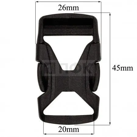 Фастекс FH-20 (защелка-трезубец) ПП 20мм цв черный (уп 1000шт) Фастекс FH-20 (защелка-трезубец) ПП 20мм цв черный (уп 1000шт)